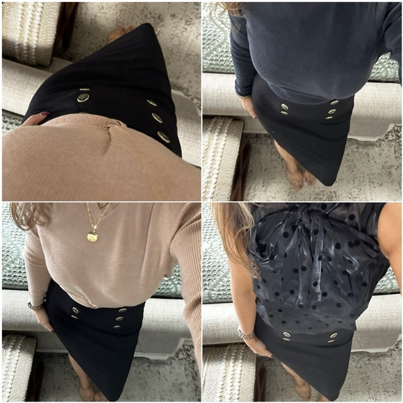 New🖤Sleek button front black pencil skirt - Picture 14 of 14